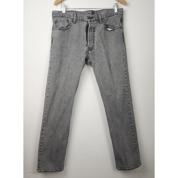 Levi's 501 Snap Button Straight Leg Jeans Size 34x32 Gray - Picture 1 of 8